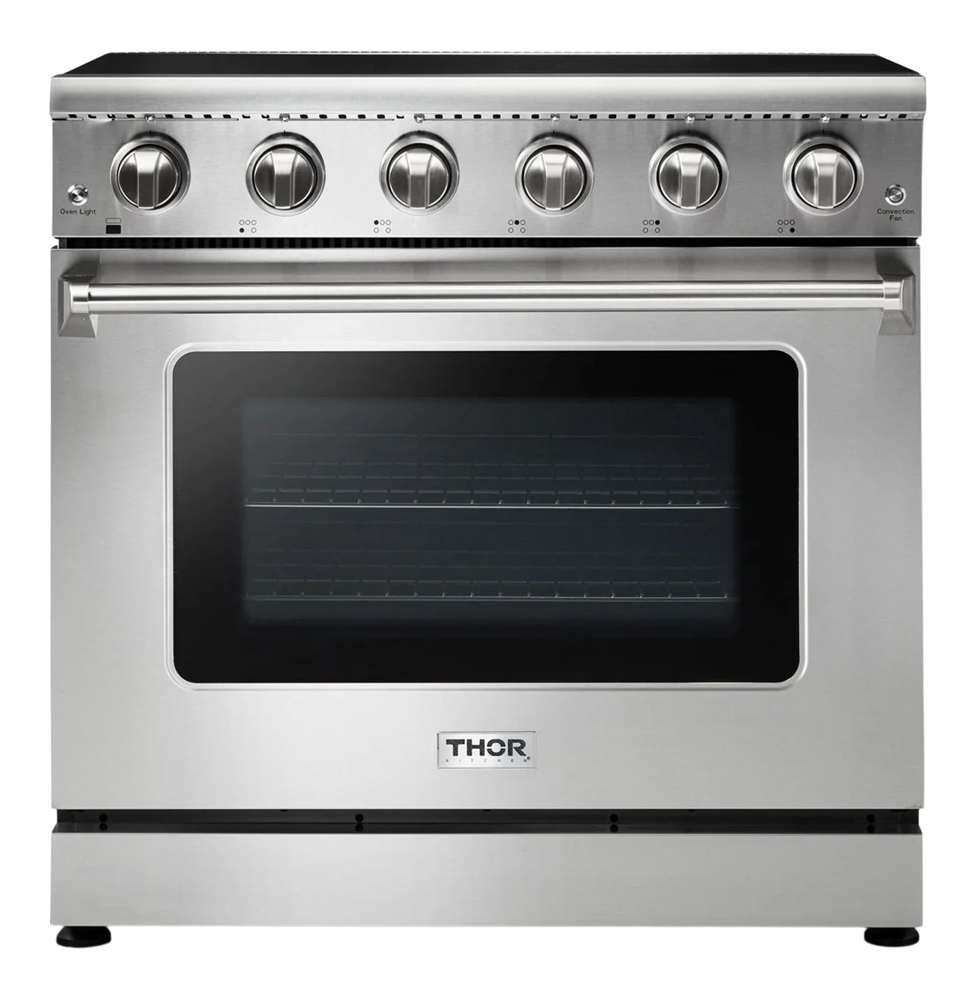 36-in Glass Top 5 burners 6-cu ft Freestanding Electric Range Stainless steel )