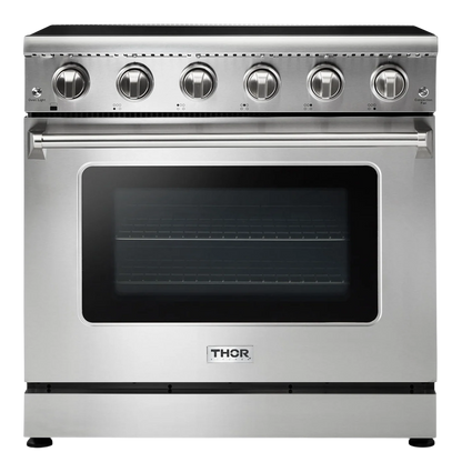 36-in Glass Top 5 burners 6-cu ft Freestanding Electric Range Stainless steel )