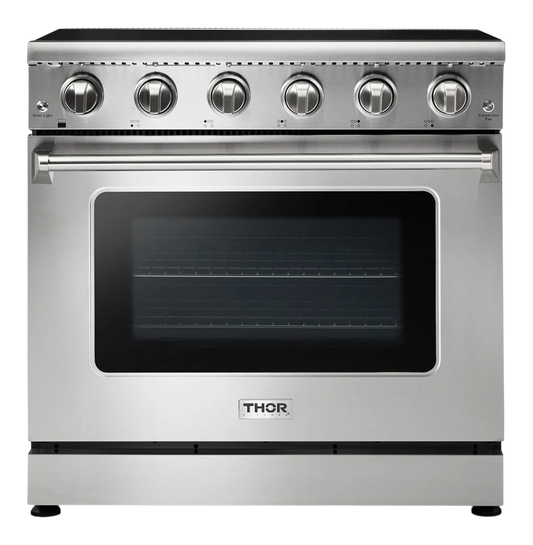 36-in Glass Top 5 burners 6-cu ft Freestanding Electric Range Stainless steel )