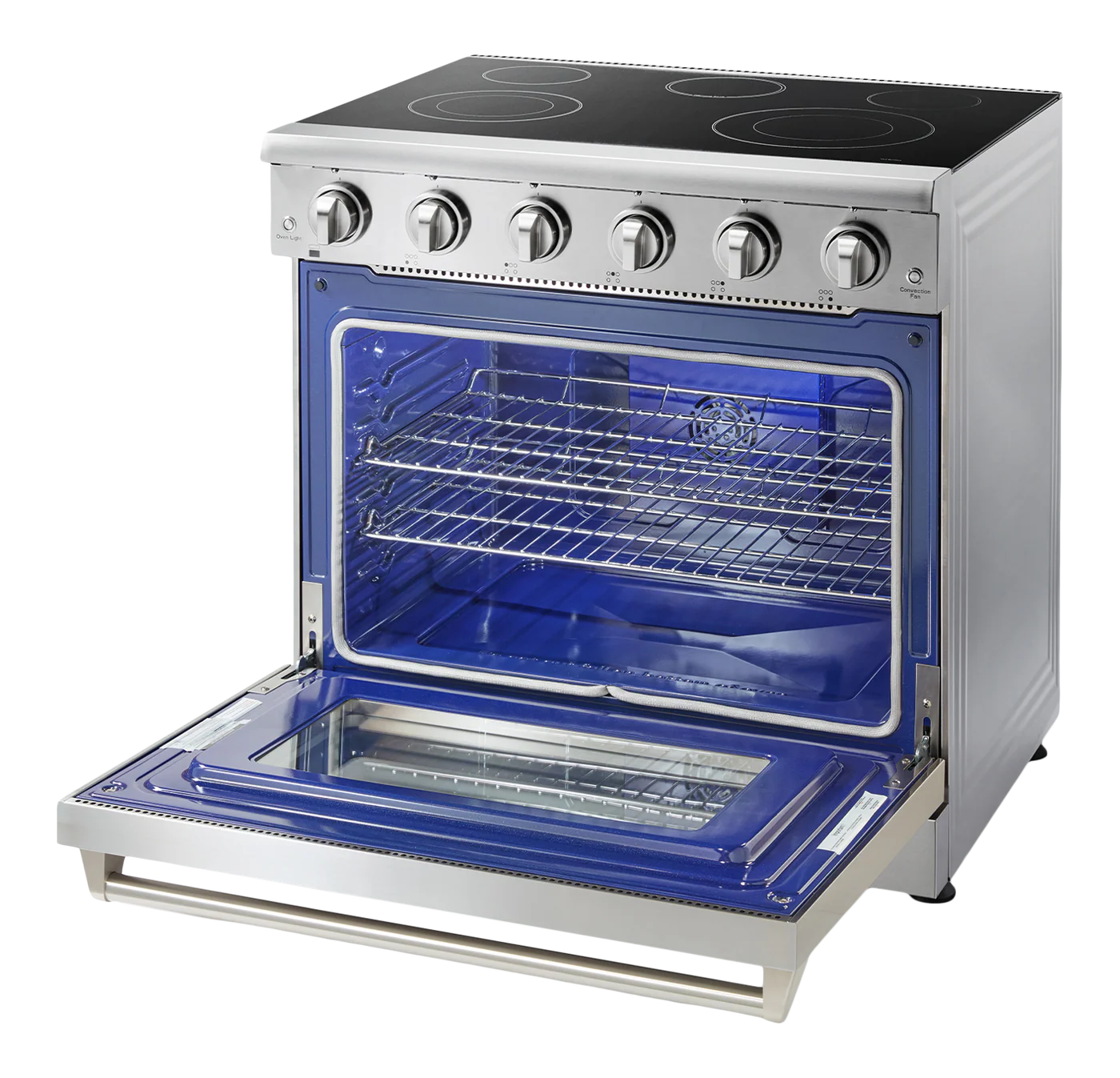 36-in Glass Top 5 burners 6-cu ft Freestanding Electric Range Stainless steel )