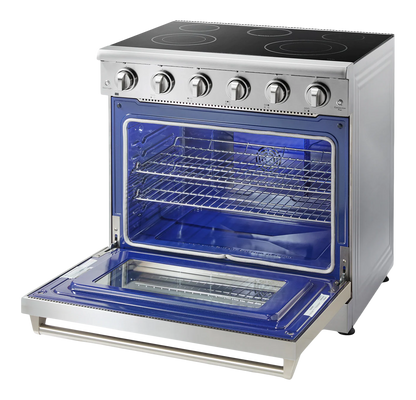 36-in Glass Top 5 burners 6-cu ft Freestanding Electric Range Stainless steel )