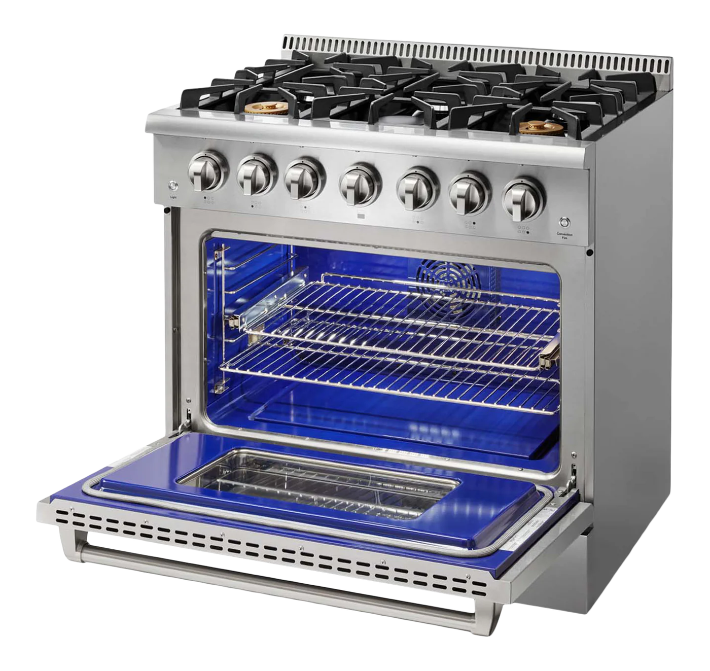 36-in 6 burners 5.2-cu ft Freestanding Natural Gas Range ( Stainless Steel )