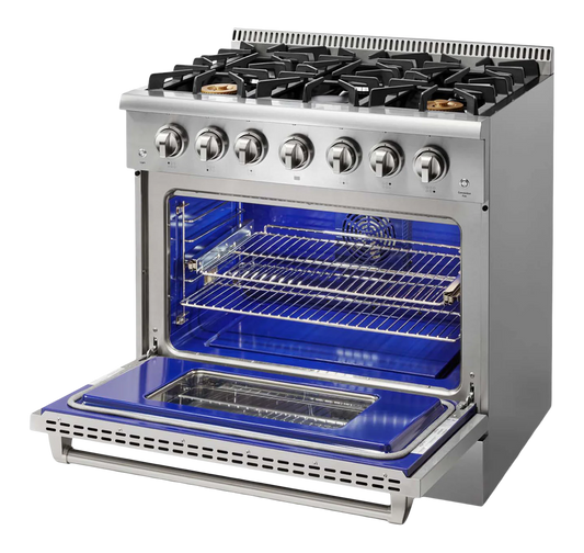 36-in 6 burners 5.2-cu ft Freestanding Natural Gas Range ( Stainless Steel )