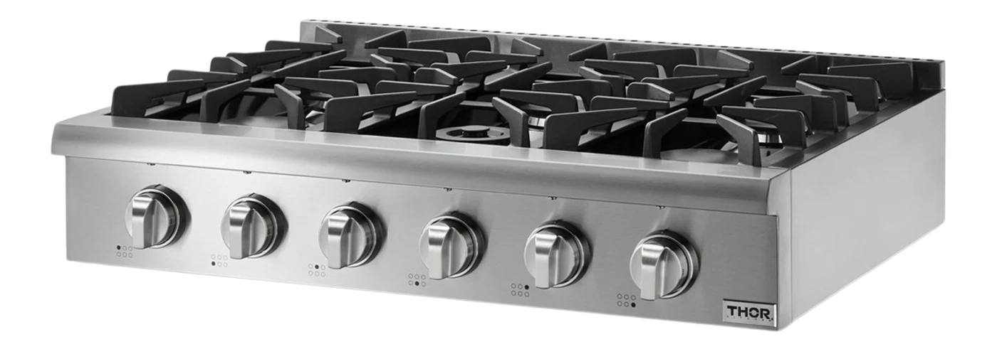 36-in 6 burners Stainless steel Gas Cooktop