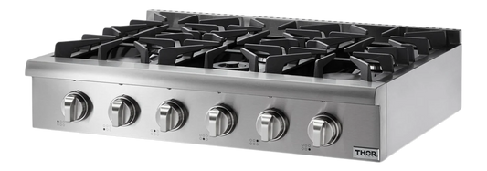 36-in 6 burners Stainless steel Gas Cooktop
