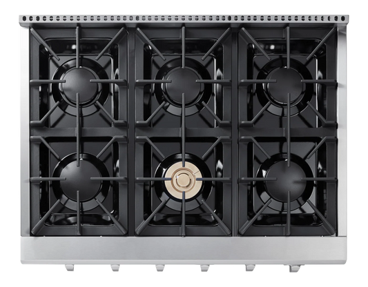 36-in 6 burners Stainless steel Gas Cooktop