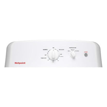 Secadora eléctrica ventilada de 6.2 pies cúbicos en color blanco con secado automático