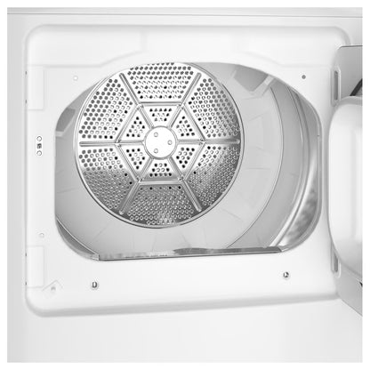 Secadora eléctrica ventilada de 6.2 pies cúbicos en color blanco con secado automático