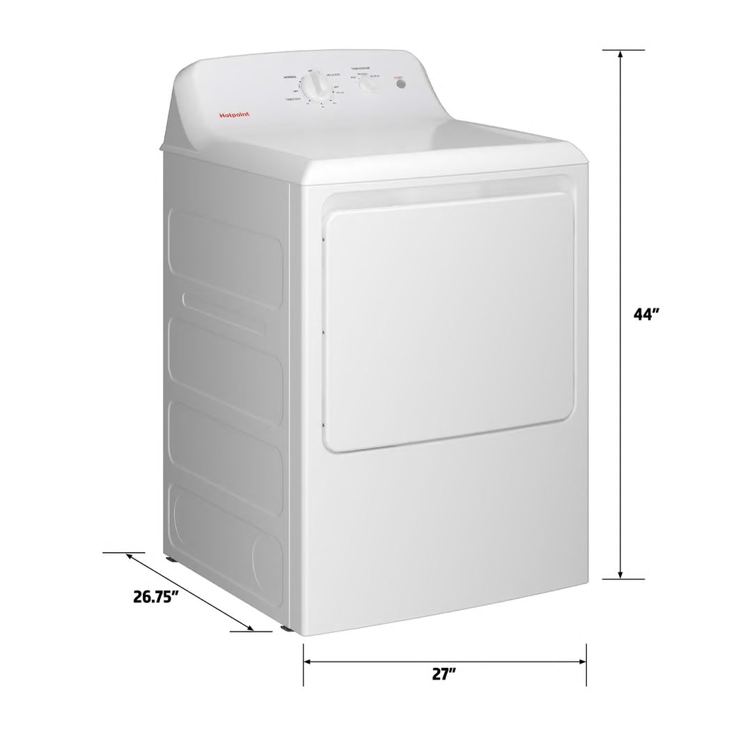 6.2 cu. ft. vented Electric Dryer in White with Auto Dry