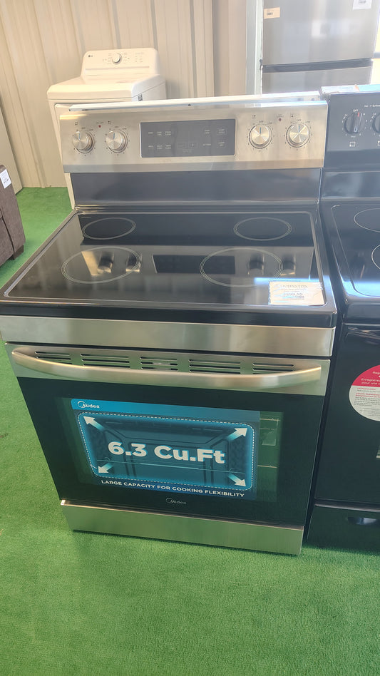 Midea 30" Electric Range with Steam Clean - Stainless OUTLET