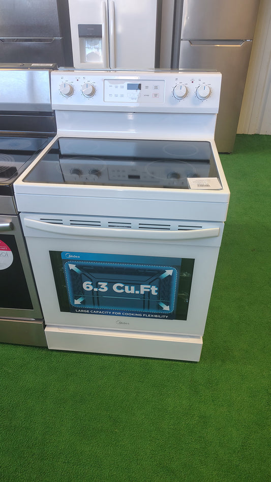 Midea 30" Electric Range with Steam Clean - White OUTLET