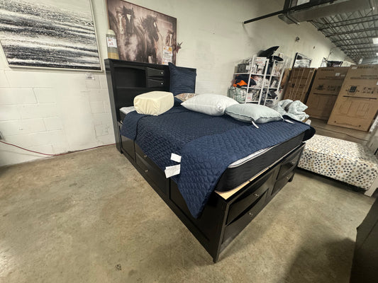 Emily Black Queen Storage Bed OUTLET