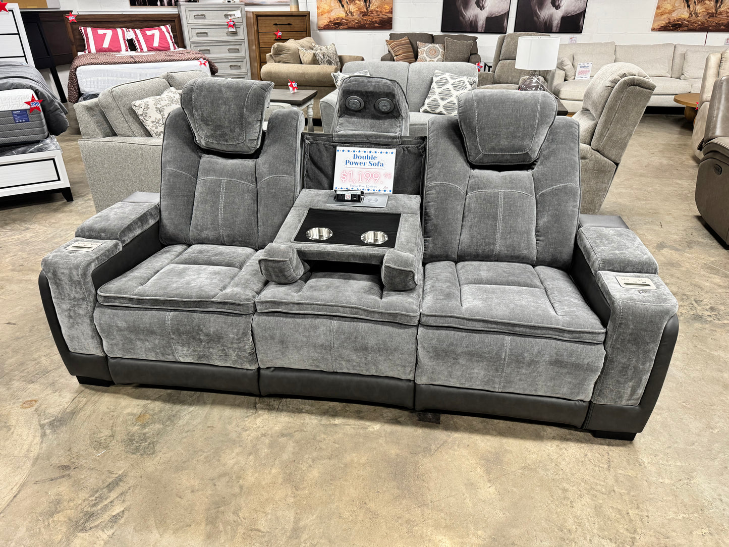 Lex Double Power Reclining Sofa OUTLET