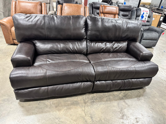 Wembley Leather Double Power Lay Flat Reclining Sofa OUTLET