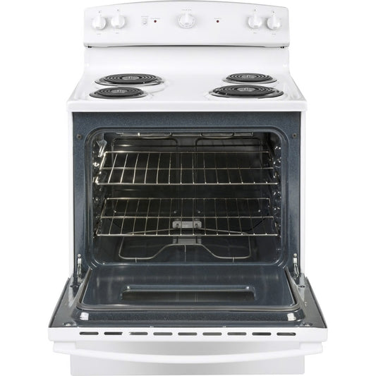 30 in. 4 Burner Element Free-Standing Electric Range in White