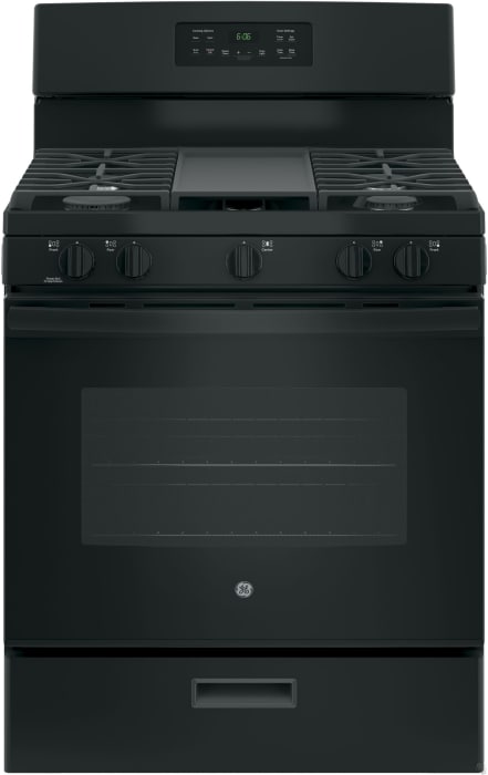 30 in. 5.0 cu. ft. Freestanding Gas Range in Black with Griddle