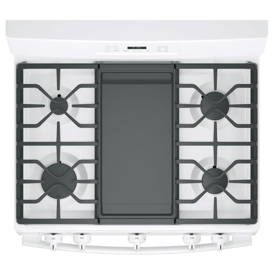 30 in. 5.0 cu. ft. Freestanding Gas Range in White with Griddle
