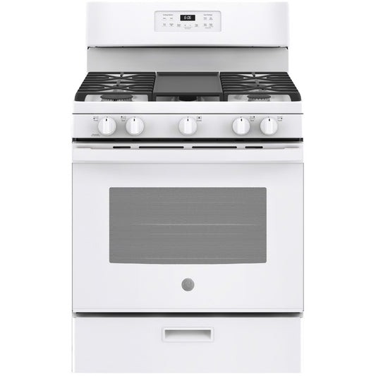 30 in. 5.0 cu. ft. Freestanding Gas Range in White with Griddle