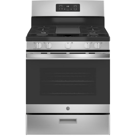 30 in. 5.0 cu. ft. Freestanding Gas Range in Stainless Steel with Griddle
