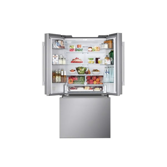 33 in. W 25 cu. ft. SMART Standard Depth French Door Refrigerator in Print Proof Stainless Steel