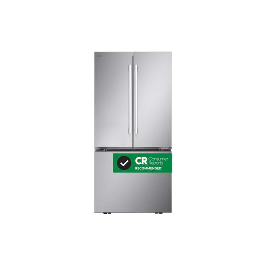 33 in. W 25 cu. ft. SMART Standard Depth French Door Refrigerator in Print Proof Stainless Steel