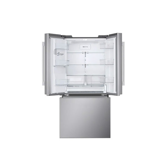 33 in. 25.1 Cu. Ft. Standard Depth French Door Refrigerator in Print Proof Stainless Steel with Filtered Ice and Water