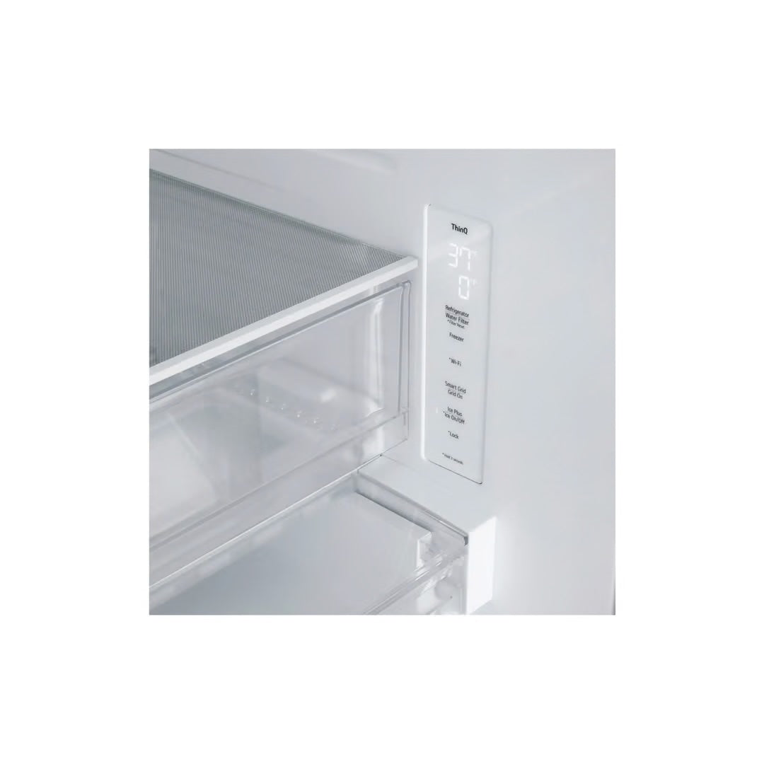 33 in. 25.1 Cu. Ft. Standard Depth French Door Refrigerator in Print Proof Stainless Steel with Filtered Ice and Water