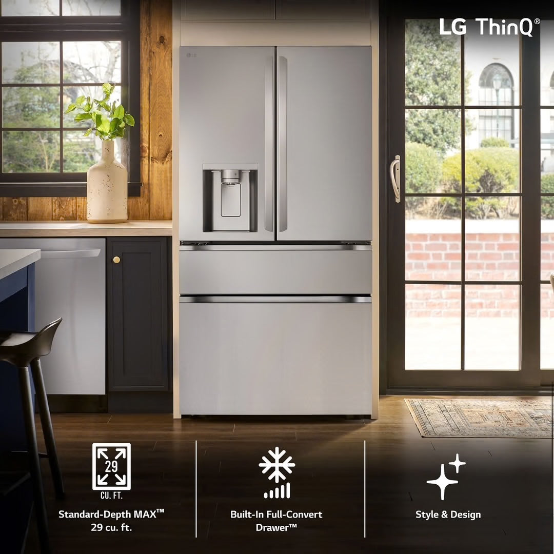 29 cu. ft. SMART Standard Depth MAX French Door Refrigerator with Full Convert Drawer in PrintProof Stainless Steel