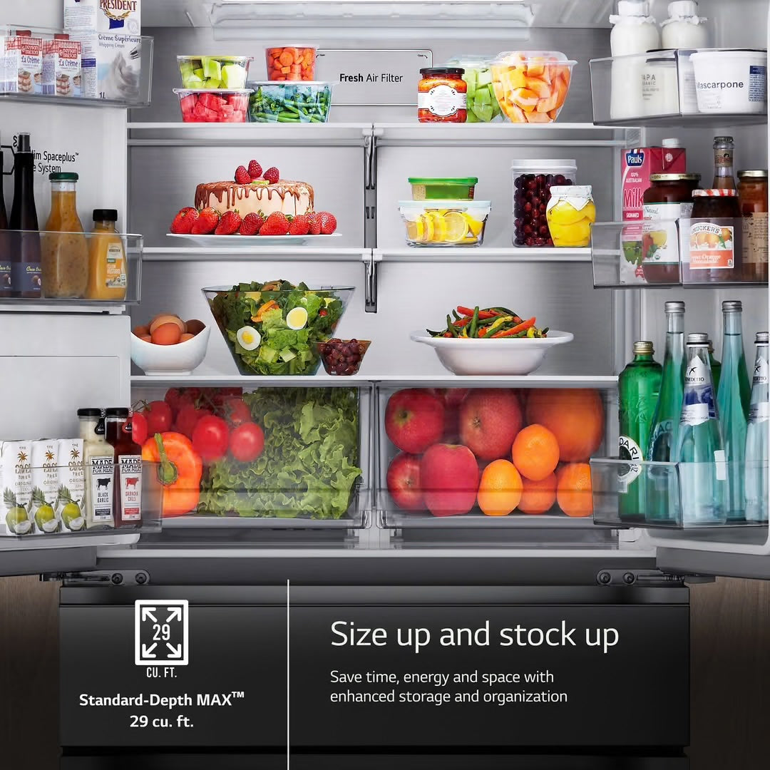 29 cu. ft. SMART Standard Depth MAX French Door Refrigerator with Full Convert Drawer in PrintProof Stainless Steel