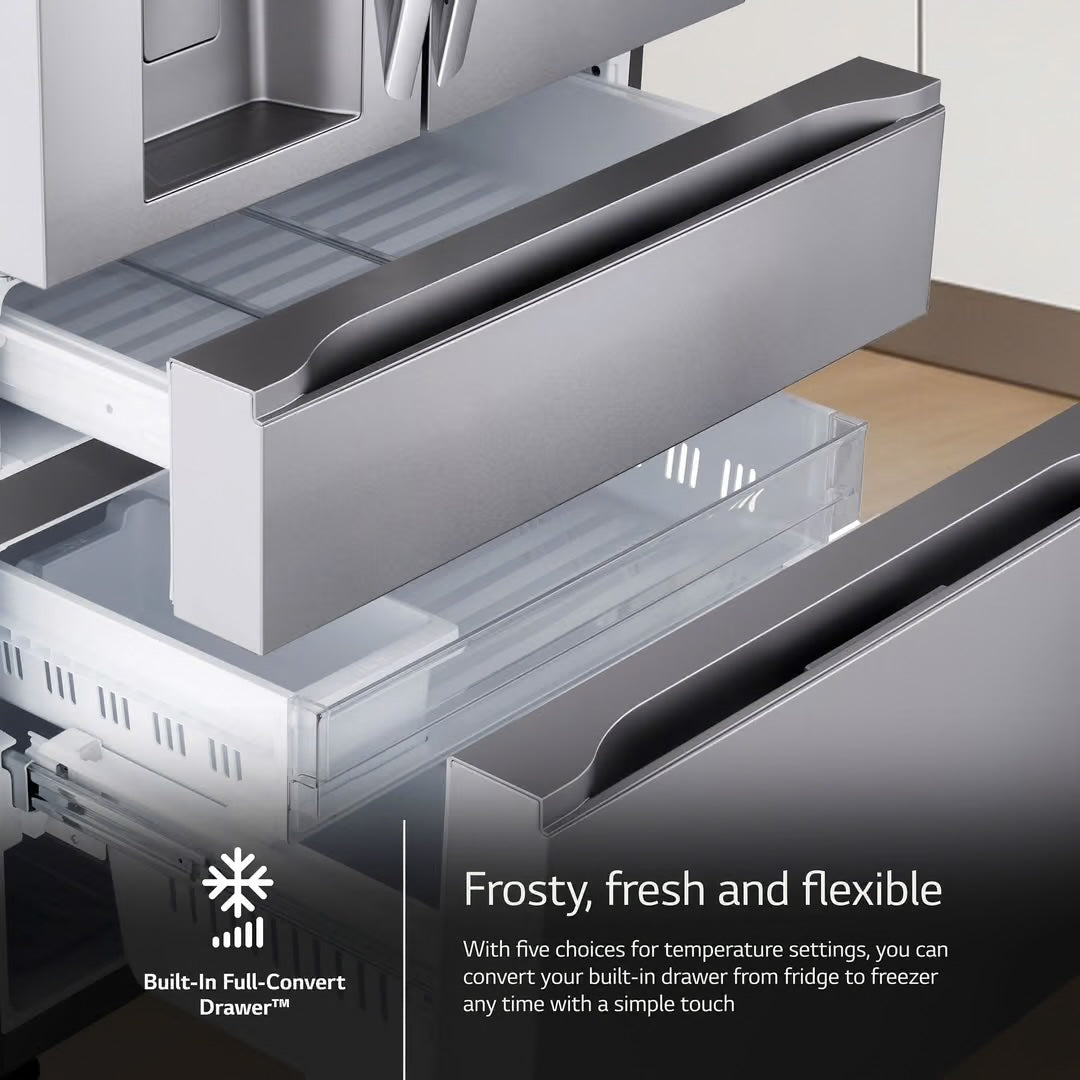29 cu. ft. SMART Standard Depth MAX French Door Refrigerator with Full Convert Drawer in PrintProof Stainless Steel