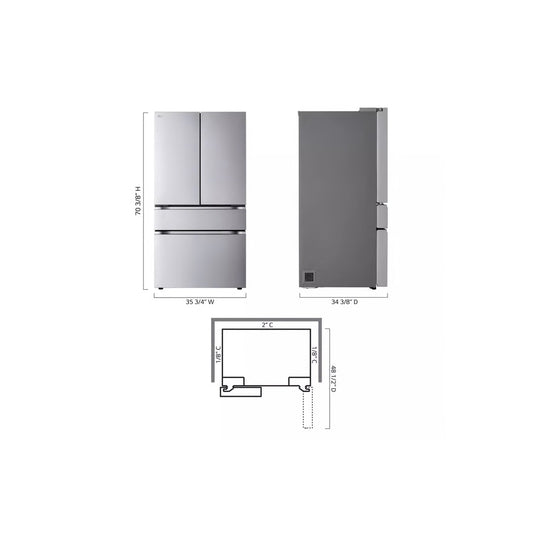 30 cu. ft. SMART Standard Depth MAX French Door Refrigerator with Internal Water Dispenser in PrintProof Stainless Steel