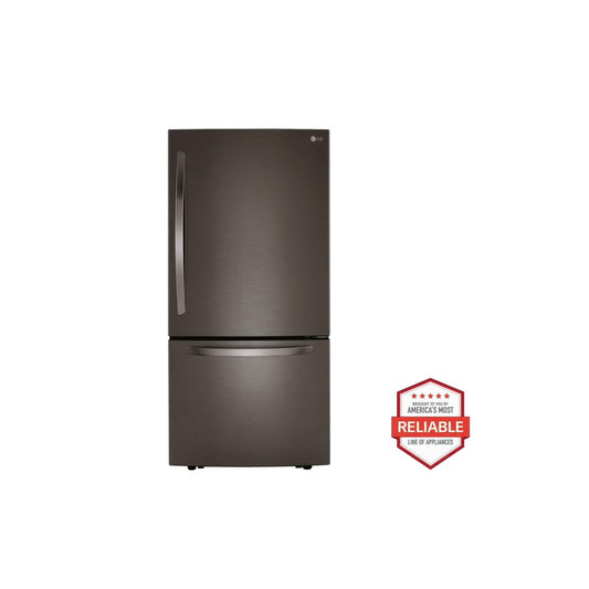 33 in. W 26 cu. ft. Bottom Freezer Refrigerator w/ Multi-Air Flow and Smart Cooling in PrintProof Black Stainless Steel