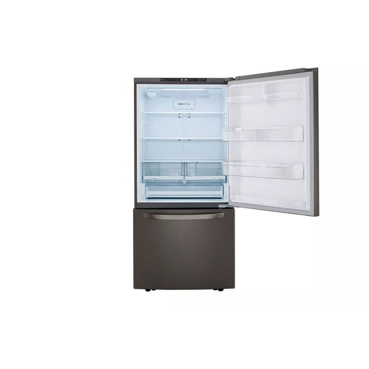33 in. W 26 cu. ft. Bottom Freezer Refrigerator w/ Multi-Air Flow and Smart Cooling in PrintProof Black Stainless Steel