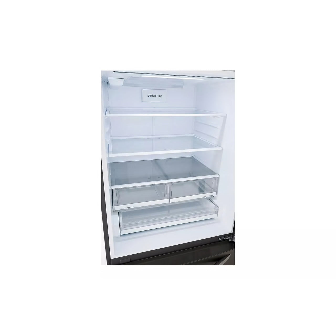 33 in. W 26 cu. ft. Bottom Freezer Refrigerator w/ Multi-Air Flow and Smart Cooling in PrintProof Black Stainless Steel