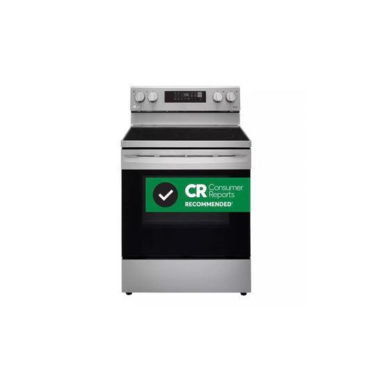 30 in. 6.3 cu. ft. Smart Wi-Fi Enabled Fan Convection Electric Range Oven with AirFry and EasyClean in. Stainless Steel