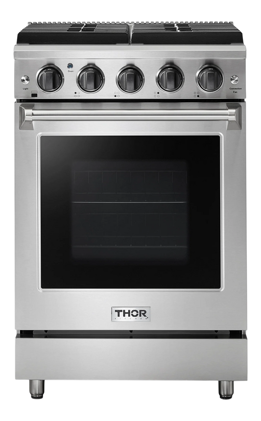 24-in 4 burners 3.7-cu ft Freestanding Natural Gas Range ( Stainless steel )