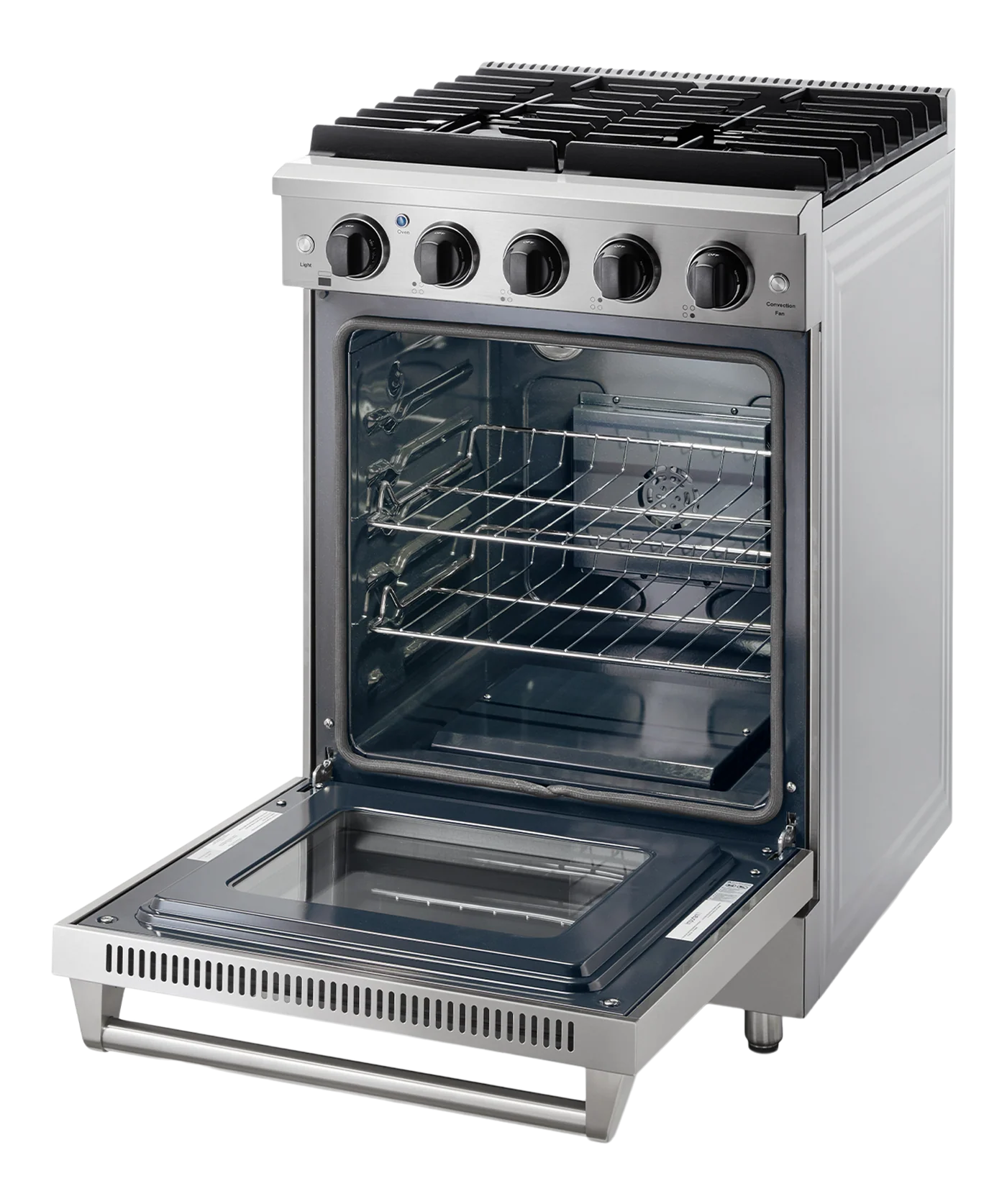 24-in 4 burners 3.7-cu ft Freestanding Natural Gas Range ( Stainless steel )
