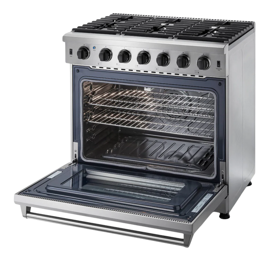 36-in 6 burners 6.0-cu ft Freestanding Natural Gas Range ( Stainless steel )