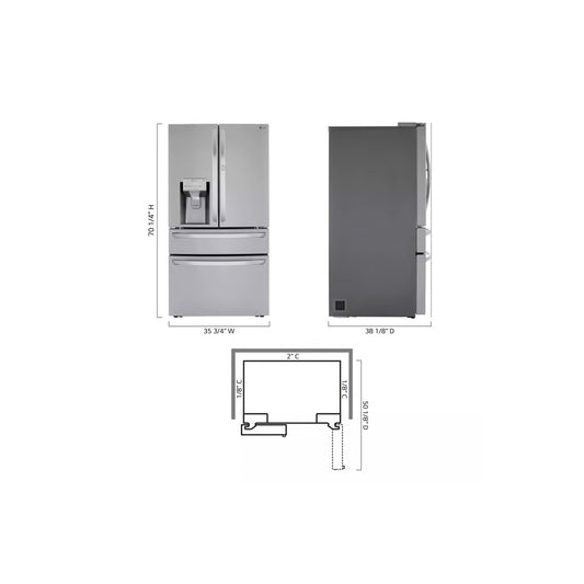 30 cu. ft. 4-Door French Door Refrigerator, Door-In-Door, Full-Convert Drawer, Craft Ice in PrintProof Stainless Steel OUTLET