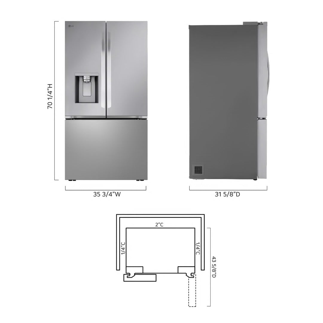 26 cu. ft. Smart Counter-Depth MAX French Door Refrigerator with Dual Ice Makers in PrintProof Stainless Steel