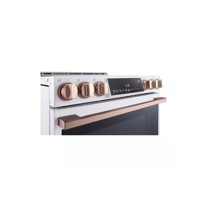 STUDIO 6.3 cu. ft. SMART Slide-In Electric Range in Essence White with Instaview, ProBake, Air Fry and Air Sous Vide OUTLET
