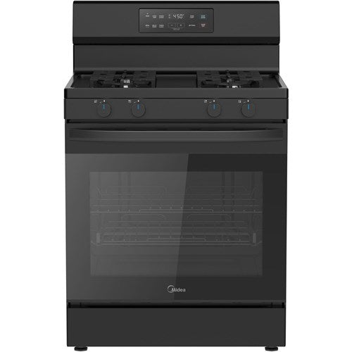 30" Gas Range with Steam Clean - Black