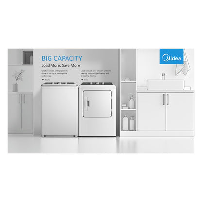 Secadora eléctrica Midea de gran capacidad de 7.0 pies cúbicos con sensor de secado