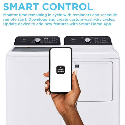 Lavadora inteligente de carga superior Midea de 4.5 pies cúbicos con impulsor ondulado