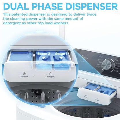 Lavadora inteligente de carga superior Midea de 4.5 pies cúbicos con impulsor ondulado