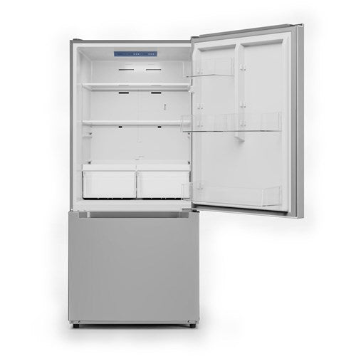 18.7 Cu Ft Bottom Mount Refrigerator 30" Wide - Stainless