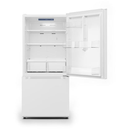 18.7 Cu Ft Bottom Mount Refrigerator 30" Wide - White