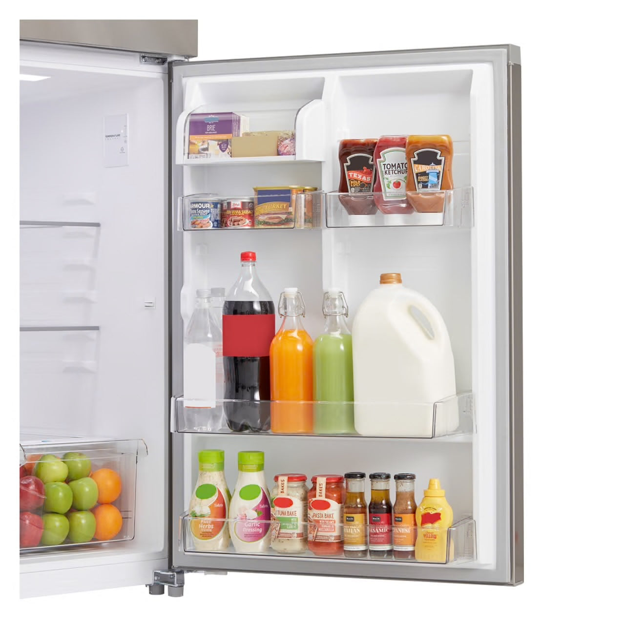 21 CF Top Mount Refrigerator, Glass Shelves, Ice Maker Ready, ESTAR - Stainless