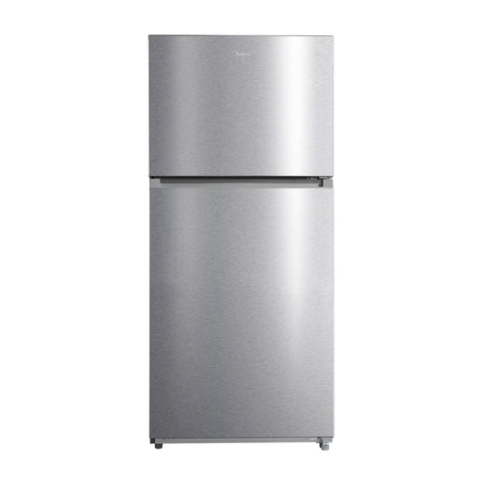 21 CF Top Mount Refrigerator, Glass Shelves, Ice Maker Ready, ESTAR - Stainless