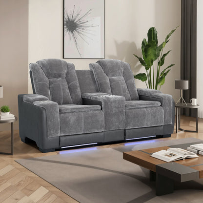 Lex Double Power Reclining Console Loveseat